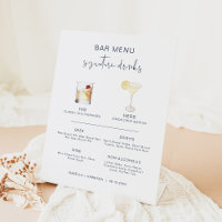 CAITLIN Navy Cocktail Signature Drink Bar Menu