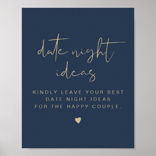 CAITLIN Navy  Gold Date Night Card Poster