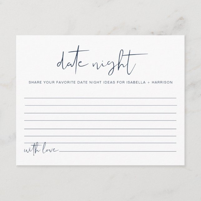 CAITLIN Navy & Gold Date Night Ideas Card Game (Front)
