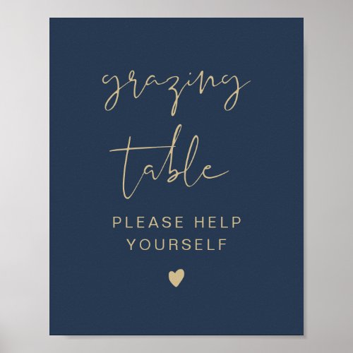 CAITLIN Navy  Gold Modern Grazing Table Sign