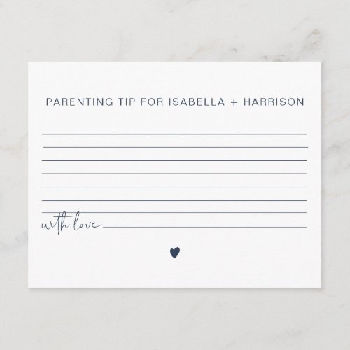 CAITLIN Navy  Gold Parenting Advice and Tips Card