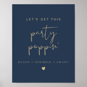 CAITLIN Navy & Gold Popcorn Bar Wedding Sign