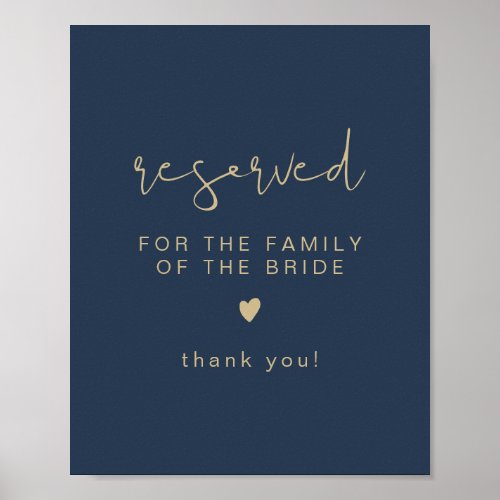 CAITLIN Navy  Gold Reserved for Family of Bride  Poster
