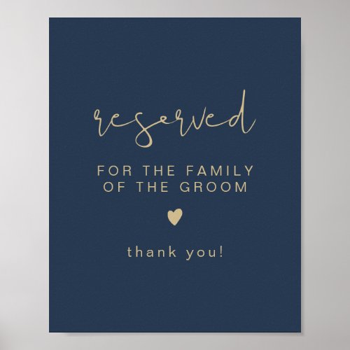 CAITLIN Navy  Gold Reserved for Family of Groom  Poster