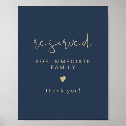 CAITLIN Navy  Gold Wedding Reserved Seating Sign