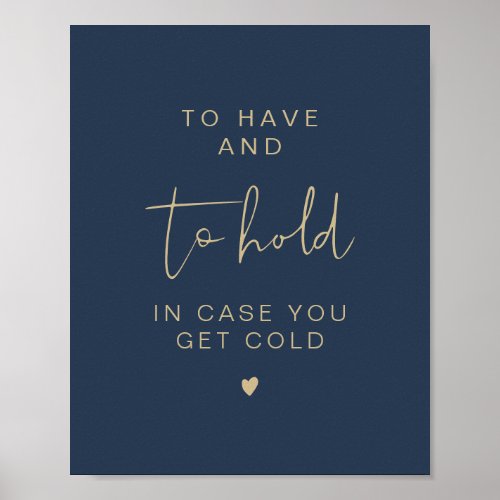 CAITLIN Navy To Have and To Hold Wedding Blanket  Poster