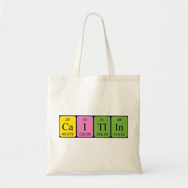 Caitlin periodic table name tote bag (Front)