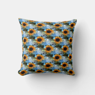 Caitlin's Sunflowers.... Throw Pillow