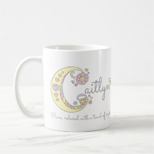 Caitlyn letter C name meaning monogram mug