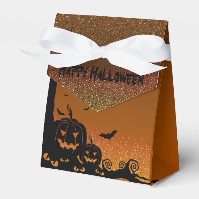 Caja de regalo con feliz halloween favor boxes (Front Side)
