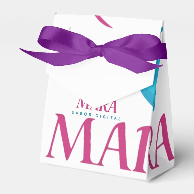 Caja para Regalos: Diseño Digital Mara Favor Boxes (Front Side)
