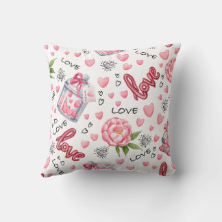 Cajín PINK LOVE Throw Pillow