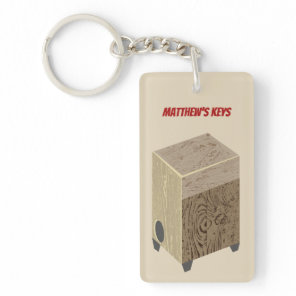 Cajon Drum Personalized Keychain