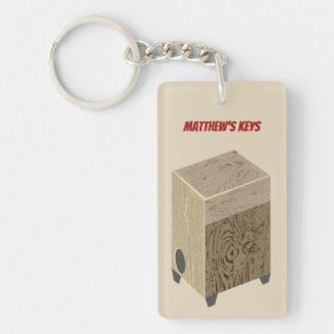 Cajon Drum Personalized Keychain