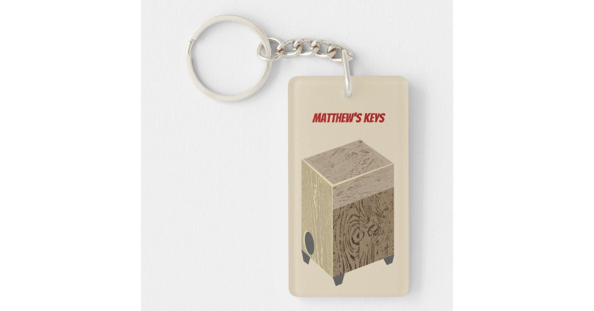 Cajon Drum Personalized Keychain Zazzle
