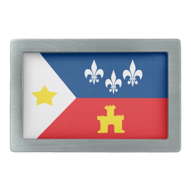 Cajun Acadiana Flag Belt Buckle (Front)