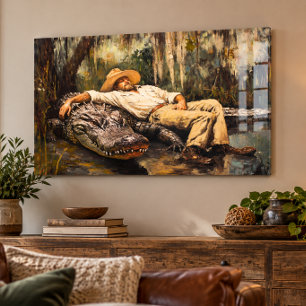 Cajun Alligator Acrylic Wall Art 36x24