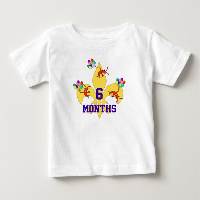 Cajun Baby Birthday Milestone Baby T-Shirt (Front)