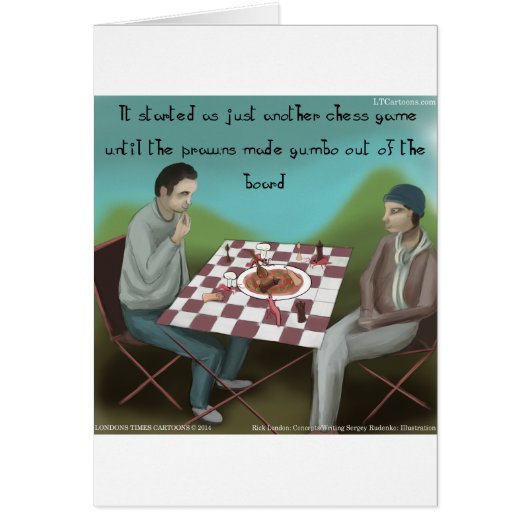 Cajun Chess Funny Cartoon Cards (Front)