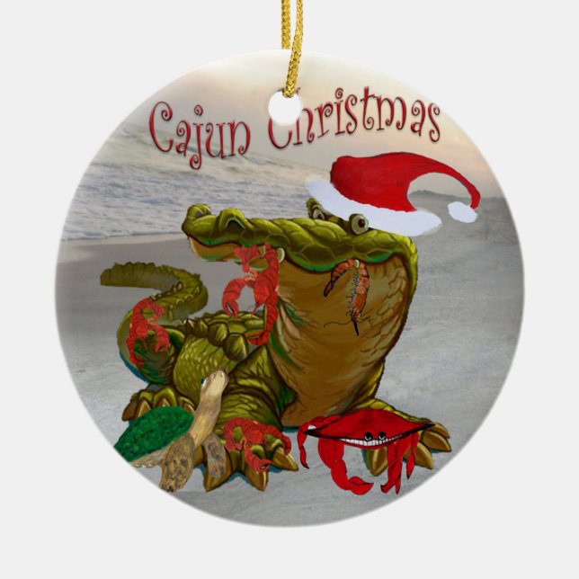 Cajun Christmas bayou ornament (Front)
