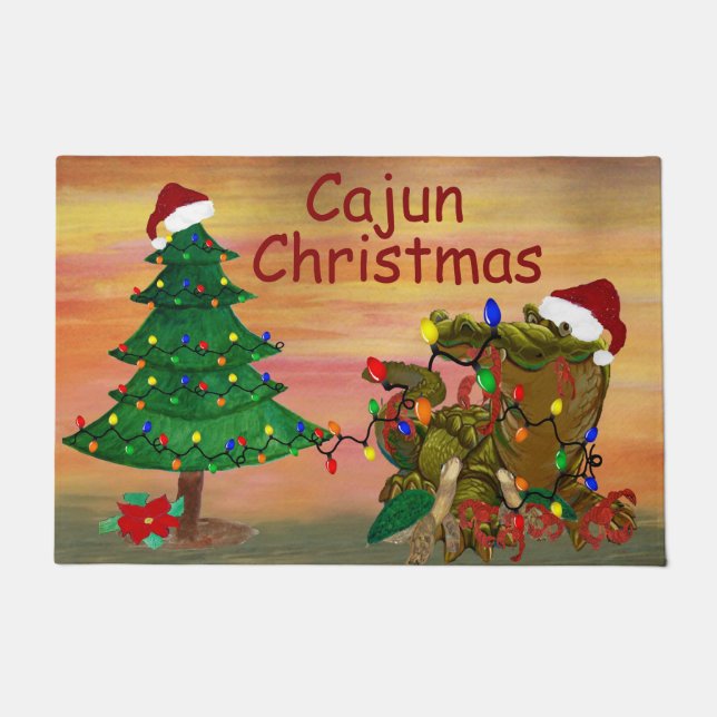 Cajun Christmas on bayou Doormat (Front)