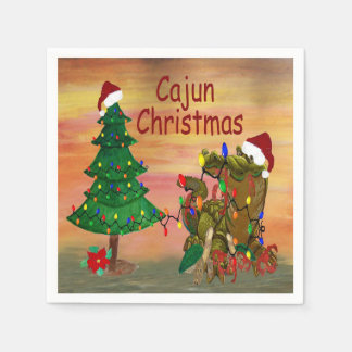 Cajun Christmas on the bayou party napkins