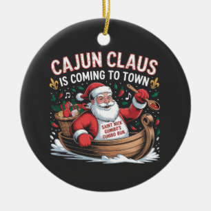Cajun Clause Is Coming to Town Christmas Krampus Ceramic Ornament