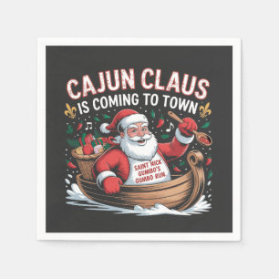 Cajun Clause Is Coming to Town Christmas Krampus  Napkins