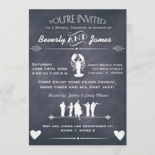 Cajun Cookin Bridal Shower Chalkboard Design Invitation