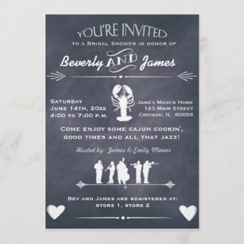 Cajun Cookin Bridal Shower Chalkboard Design Invitation by perfectwedding at Zazzle