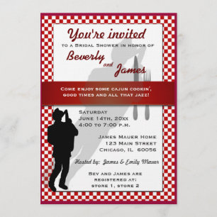 Cajun Cookin Bridal Shower Chalkboard Design Invitation