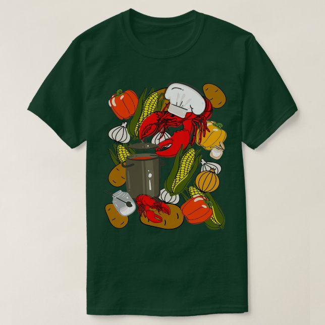 Cajun Cooking Crawfish Gumbo Louisiana T-Shirt (Design Front)