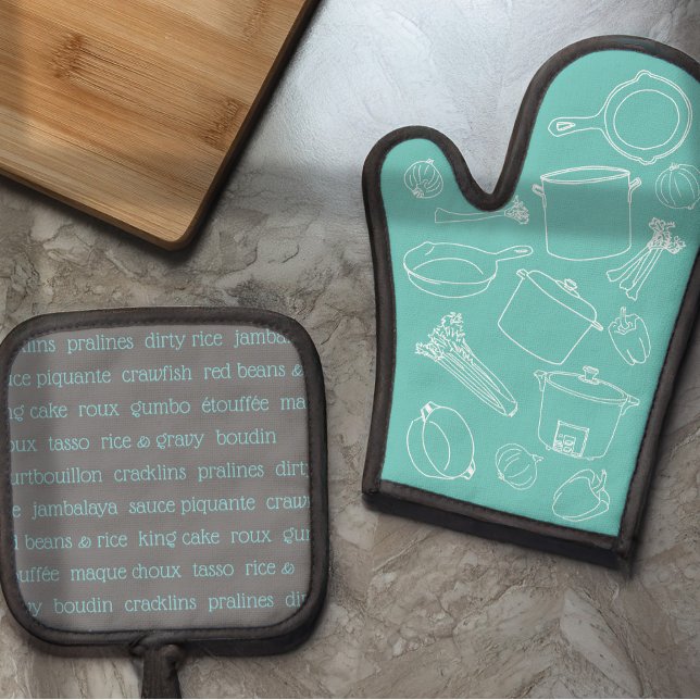 Cajun Cooking Essentials Oven Mitt and Pot Holders Oven Mitt & Pot Holder Set (Creator Uploaded)