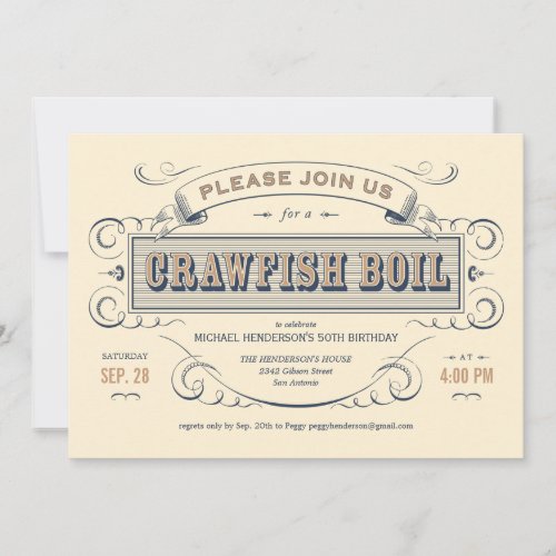 Cajun Crawfish Boil Party Invitations