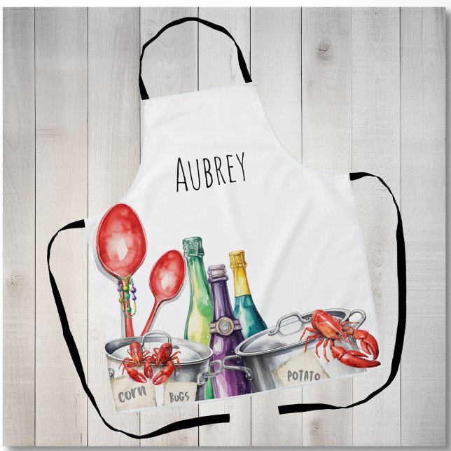 Cajun Crawfish Chef  Apron (For the Cajun crawfish boil party chef- come customize this seafood apron for the cook! )