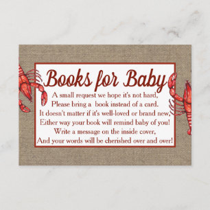 Cajun Crawfish & Faux Burlap Book Request Enclosure Card