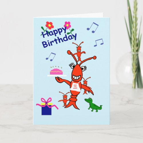 Cajun Crawfish Happy Birthday Card