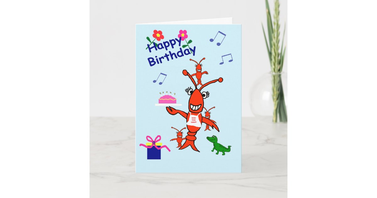 Cajun Crawfish Happy Birthday Card | Zazzle