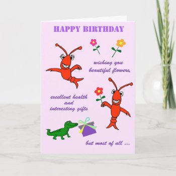 Cajun Crawfish Happy Birthday Card by EnchantedBayou at Zazzle