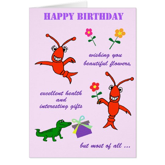 Cajun Crawfish Happy Birthday Card