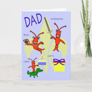 Cajun Crawfish Happy Birthday Dad Card