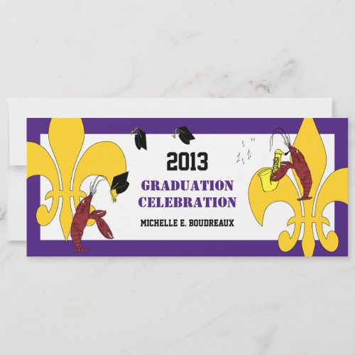 Cajun Crawfish Jazz Graduation Party Invitation