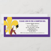 Cajun Crawfish Jazz Graduation Party Invitation (Back)