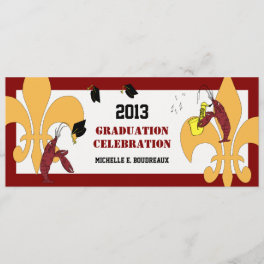 Cajun Crawfish Jazz Graduation Party Invitation