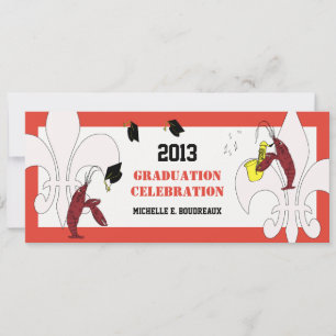 Cajun Crawfish Jazz Graduation Party Invitation
