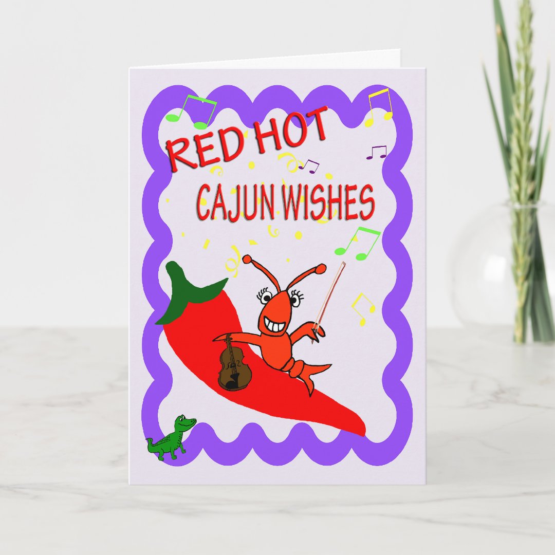 Cajun Crawfish Red Hot Happy Birthday Card | Zazzle