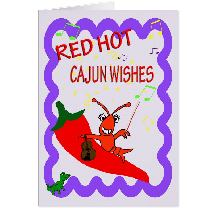 Cajun Crawfish Red Hot Happy Birthday Card