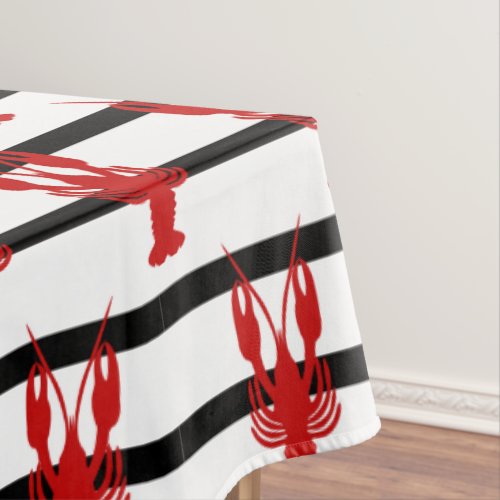 Cajun Crawfish  Stripe Tablecloth