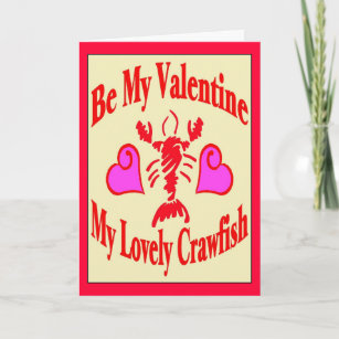Cajun Crawfish Valentine Holiday Card