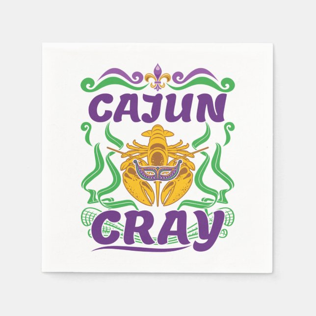 Cajun Cray Crawfish Boil Louisiana New Orleans Napkins (Front)